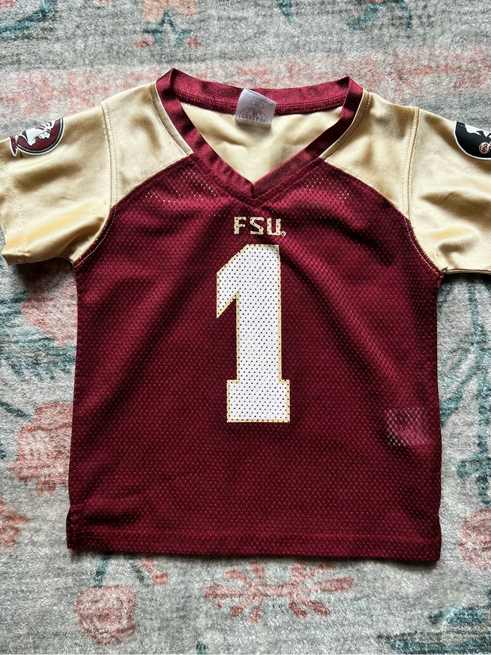 FSU Kids' #1 Garnet and Gold Football Jersey